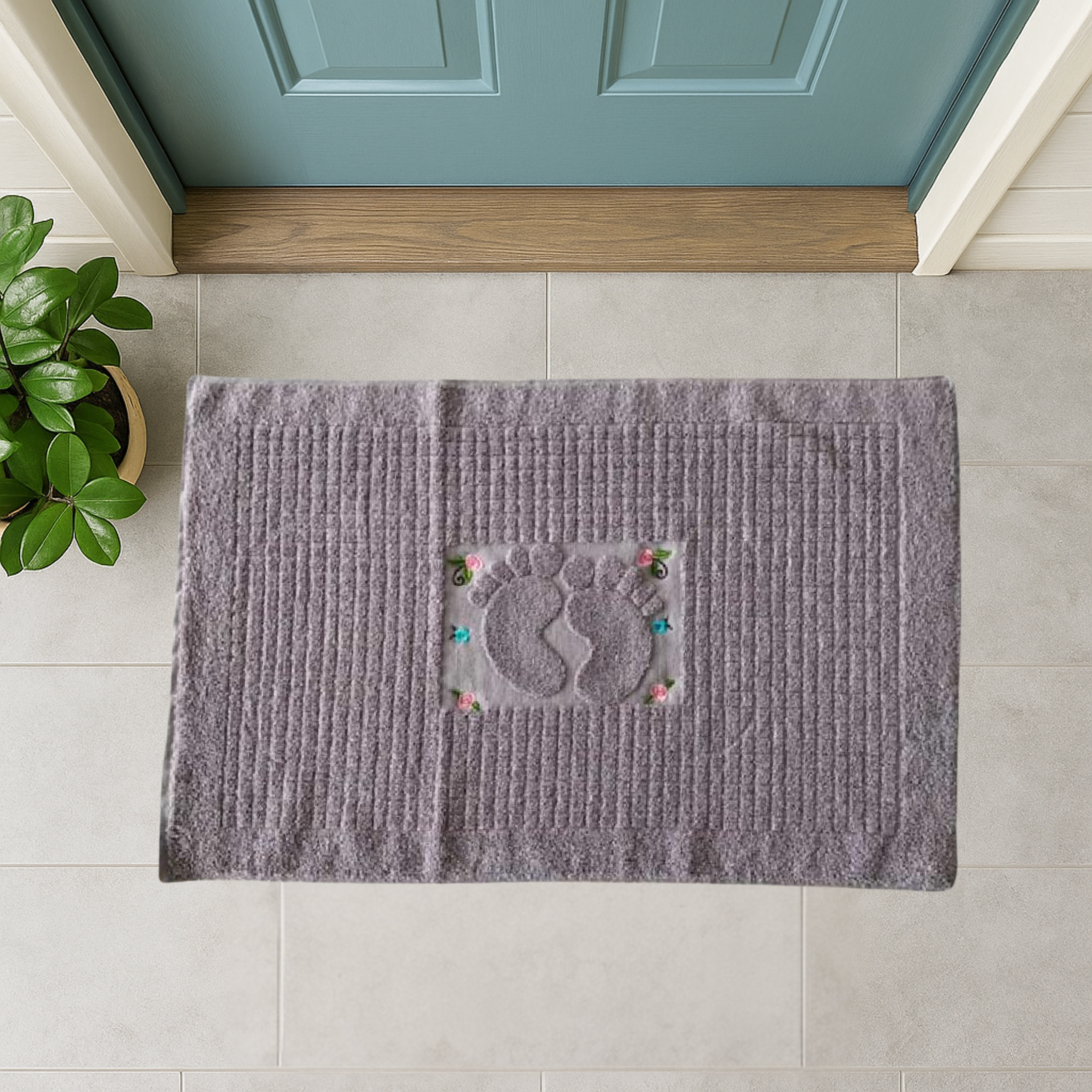 Nakışlı Ayak Havlusu