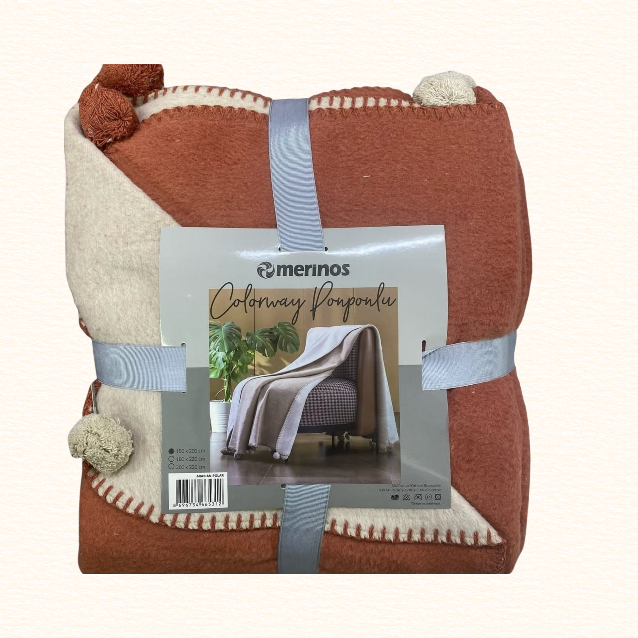 Merinos Colorway Ponponlu Battaniye