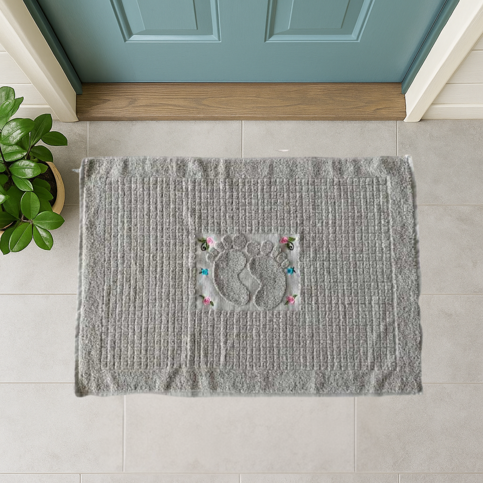 Nakışlı Ayak Havlusu