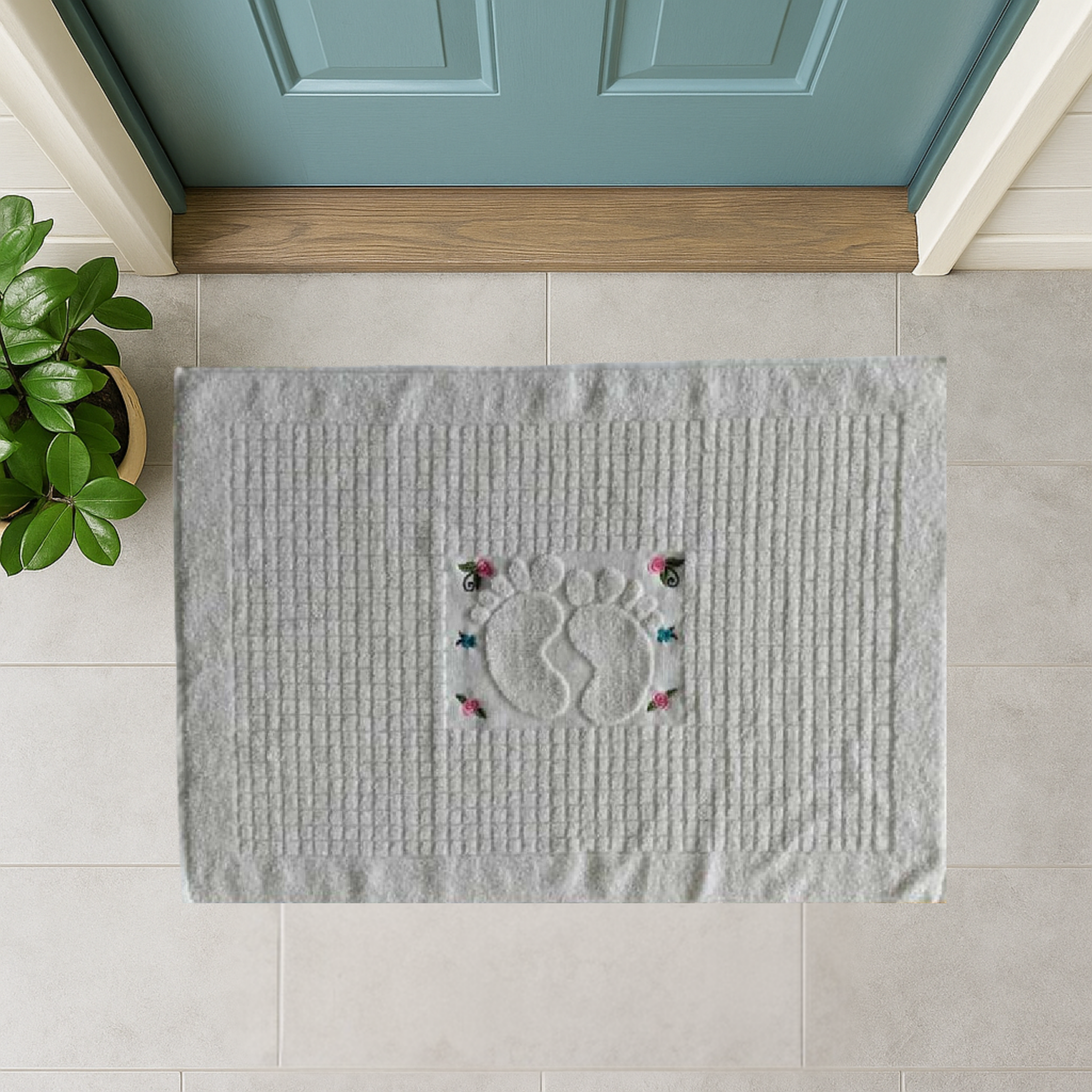 Nakışlı Ayak Havlusu